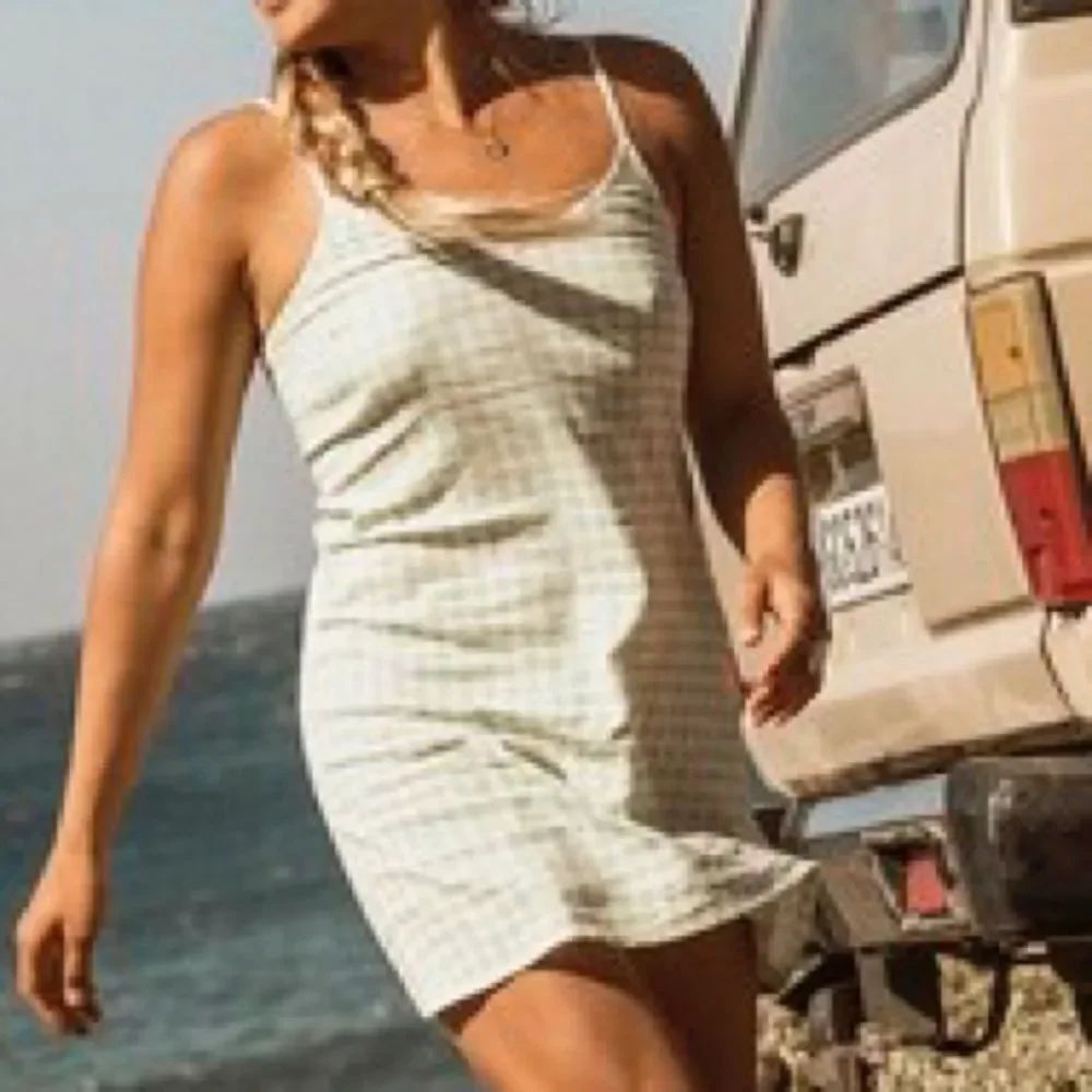 Nwt Live to be spoiled green -white checkered pattern mini slip dress sz S